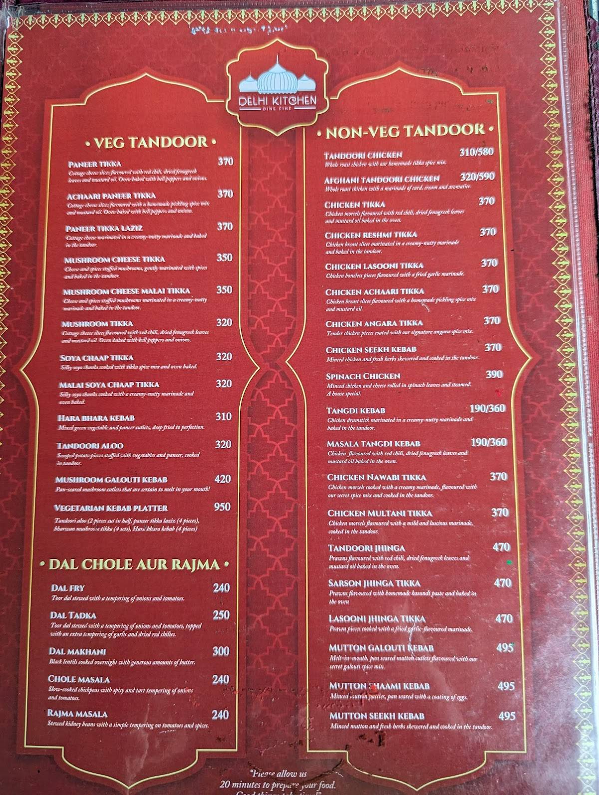 Delhi Kitchen menu