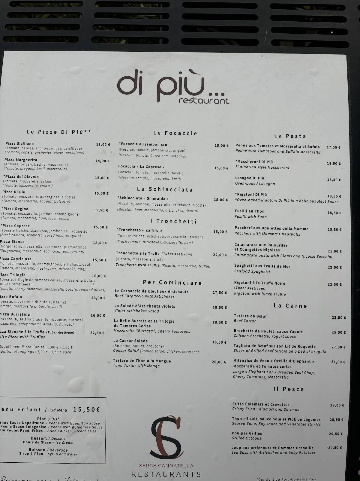 Menu de Di Più