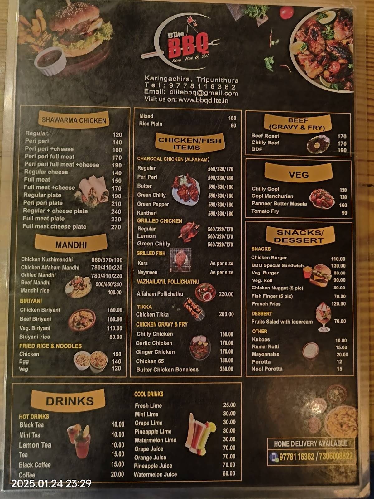 D'lite BBQ menu