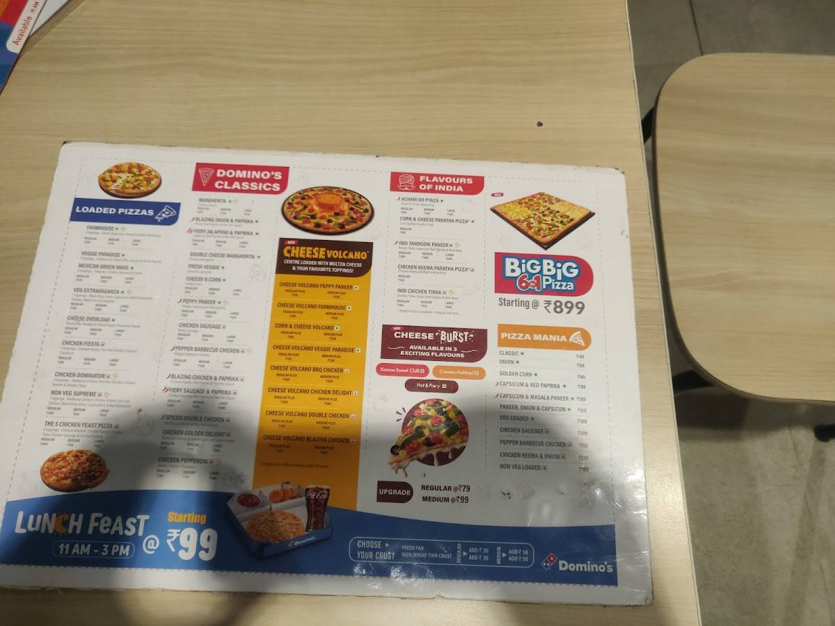 Domino's Pizza Ashiyana, Lucknow menu