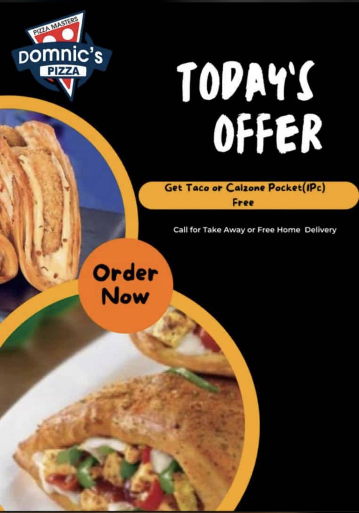 Domnic's Pizza menu