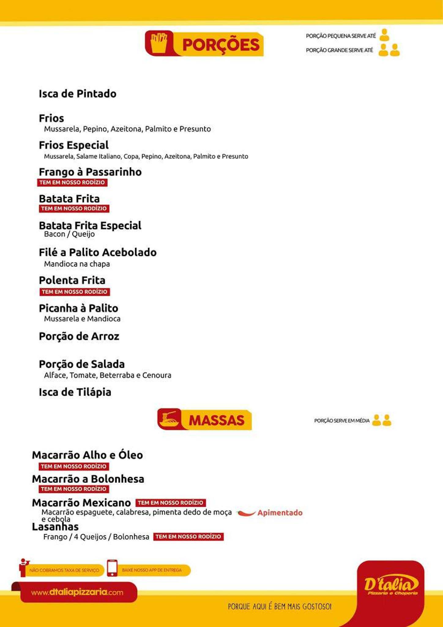D'talia Pizzaria e Choperia - Rondonópolis cardápio