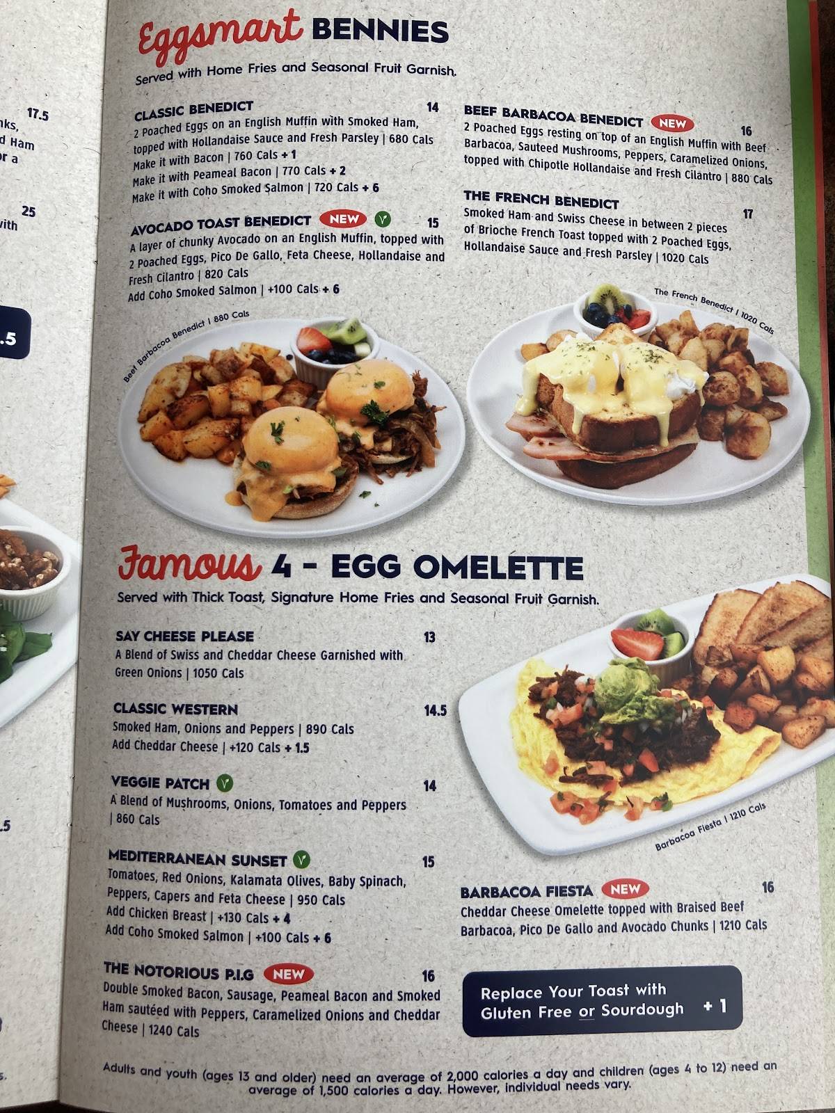 Menu de Eggsmart