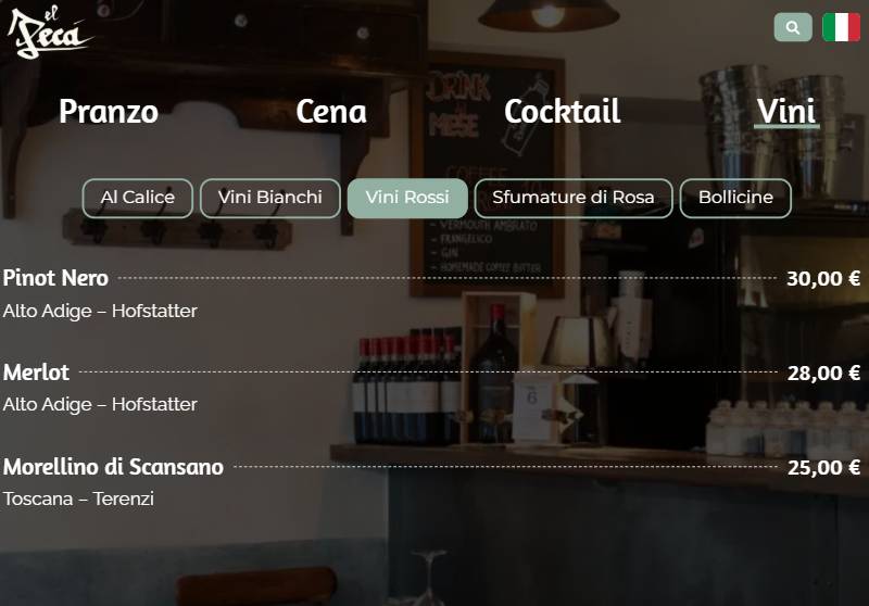Menu di El Pecà 