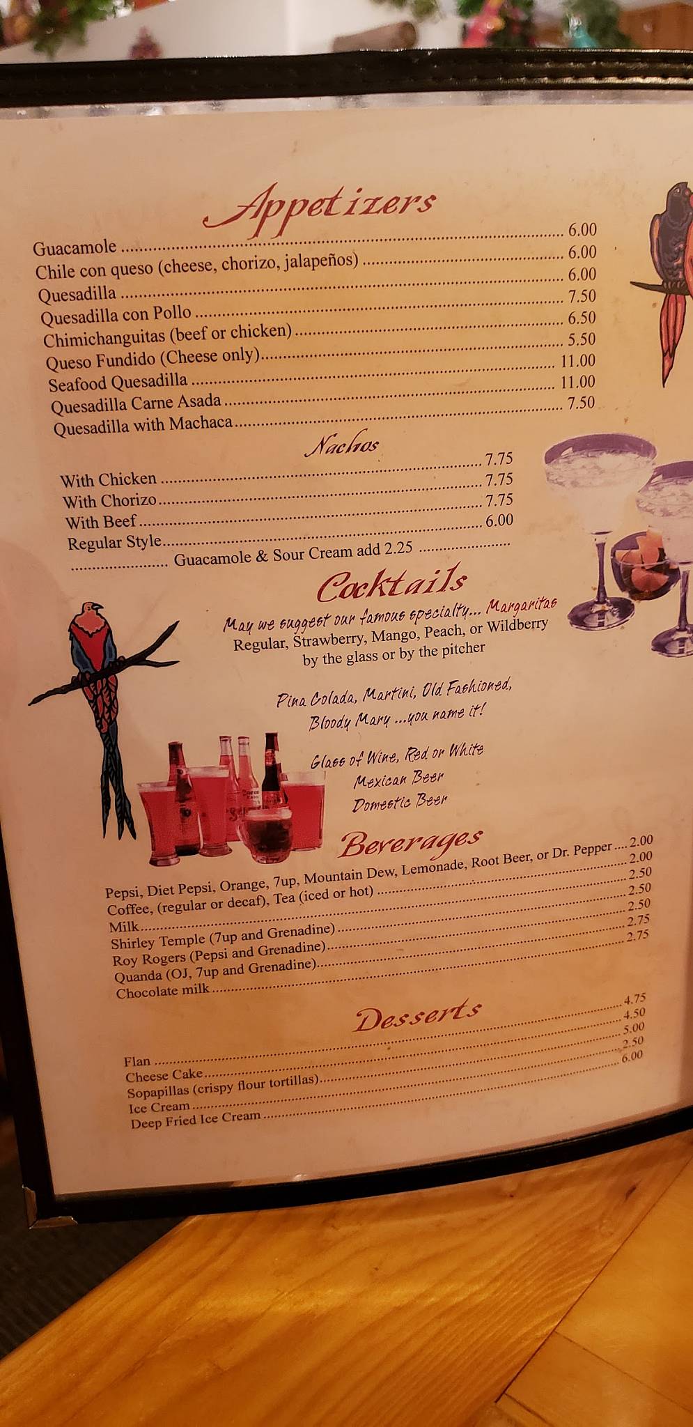 Menu At El Sol De Mexico Restaurant Lander