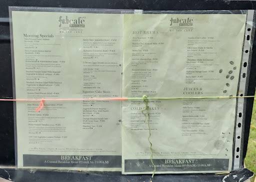 Fab Cafe by the Lake menu