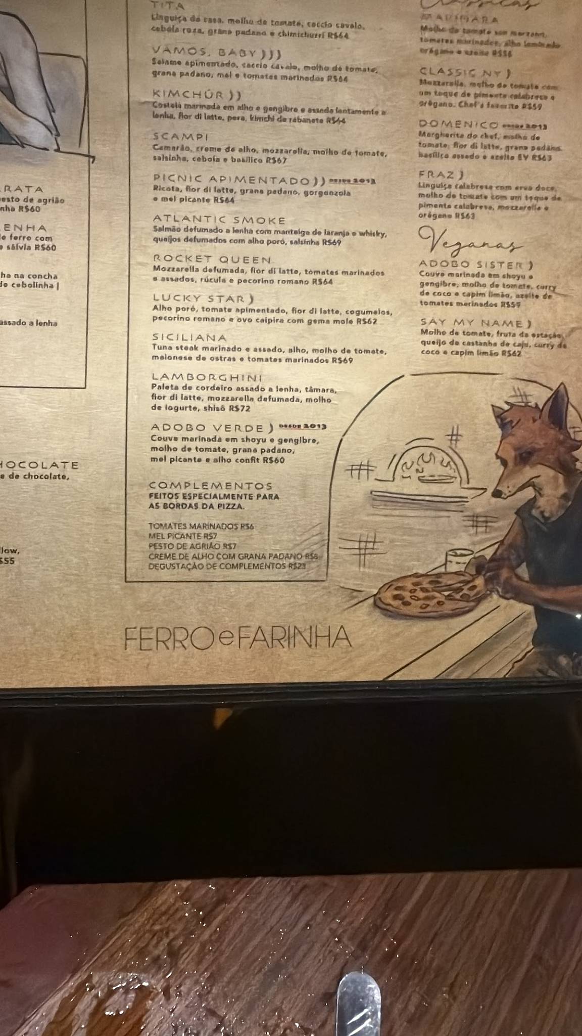 Ferro e Farinha - Ipanema cardápio