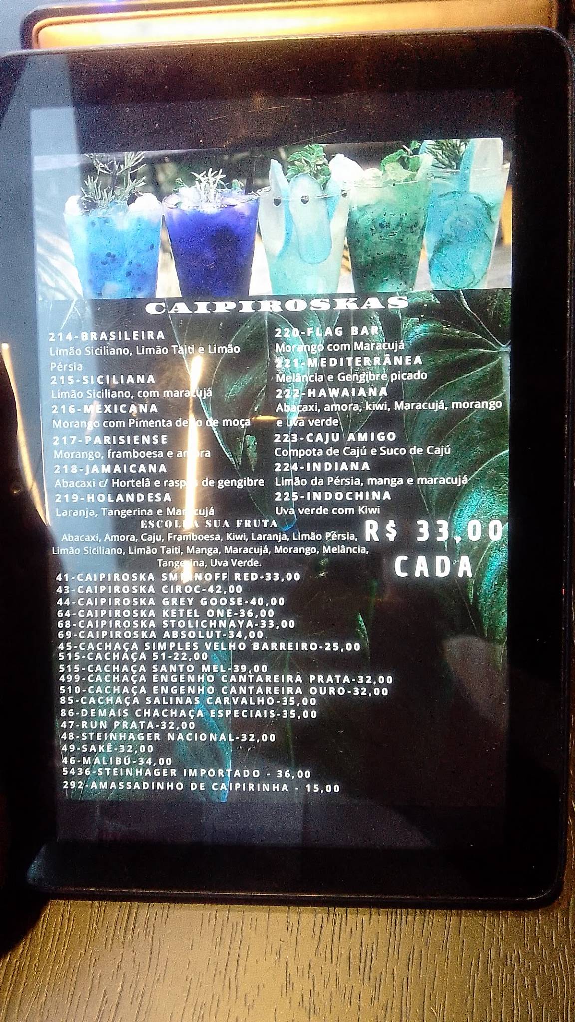 Flag The Bar cardápio