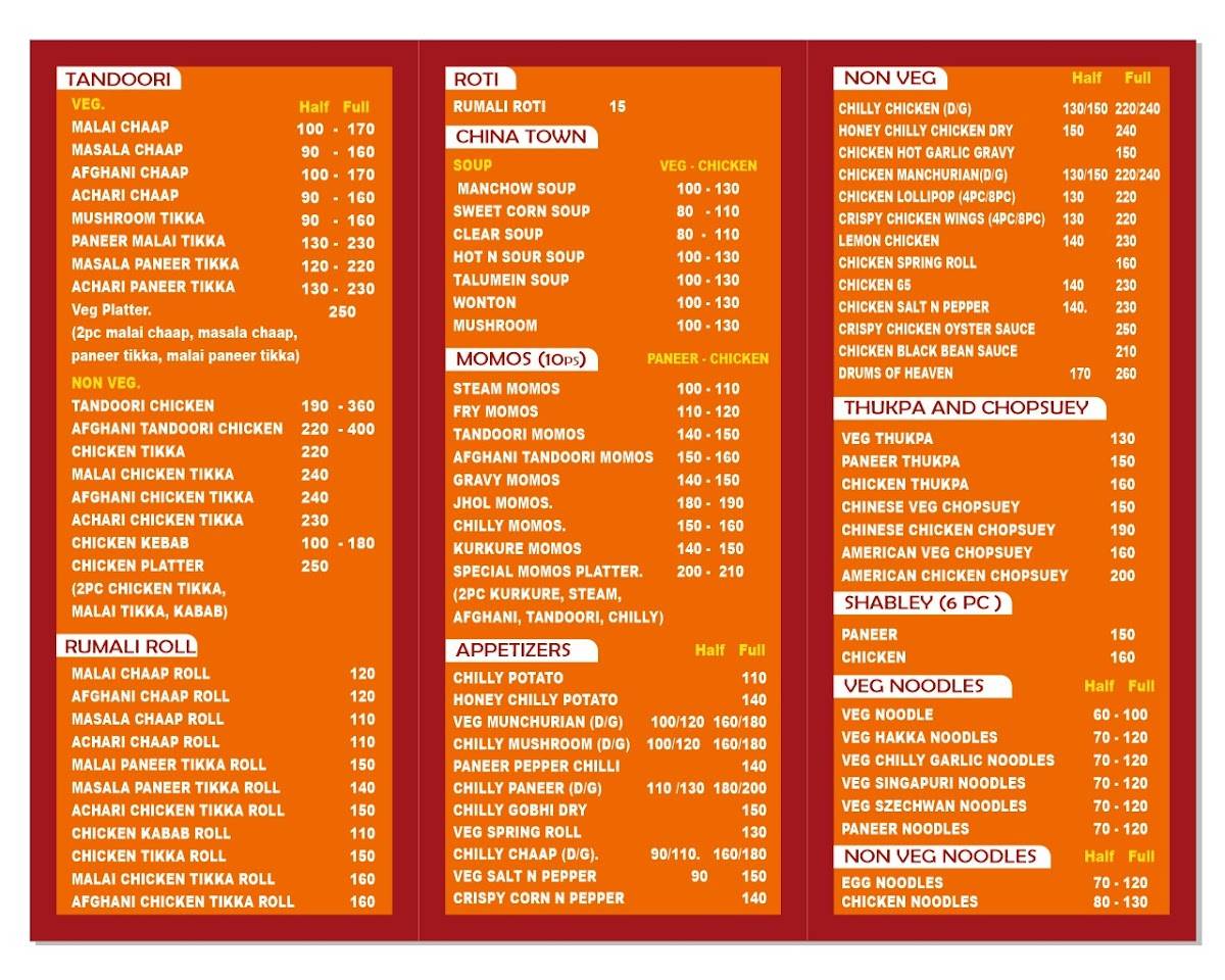 Food beast menu