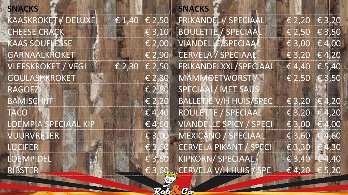 Menu de Frituur Rob & Co