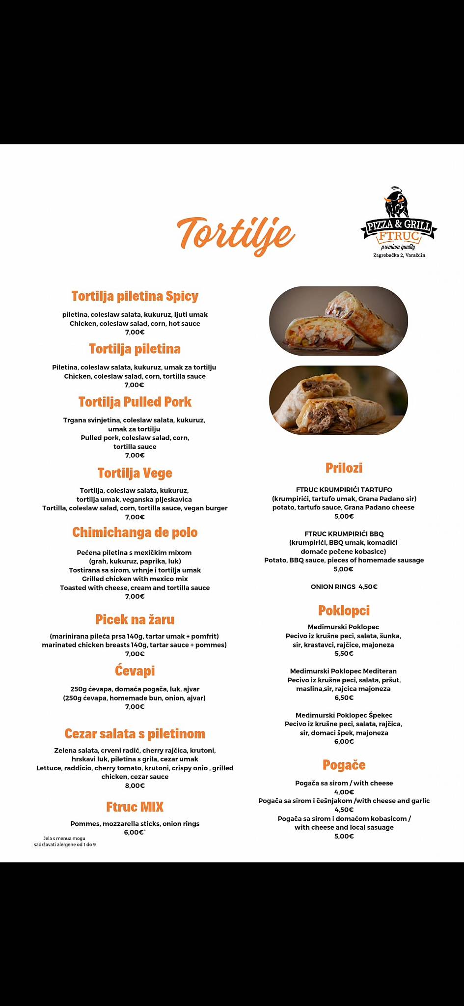 Menu di Ftruc Pizza & Grill 