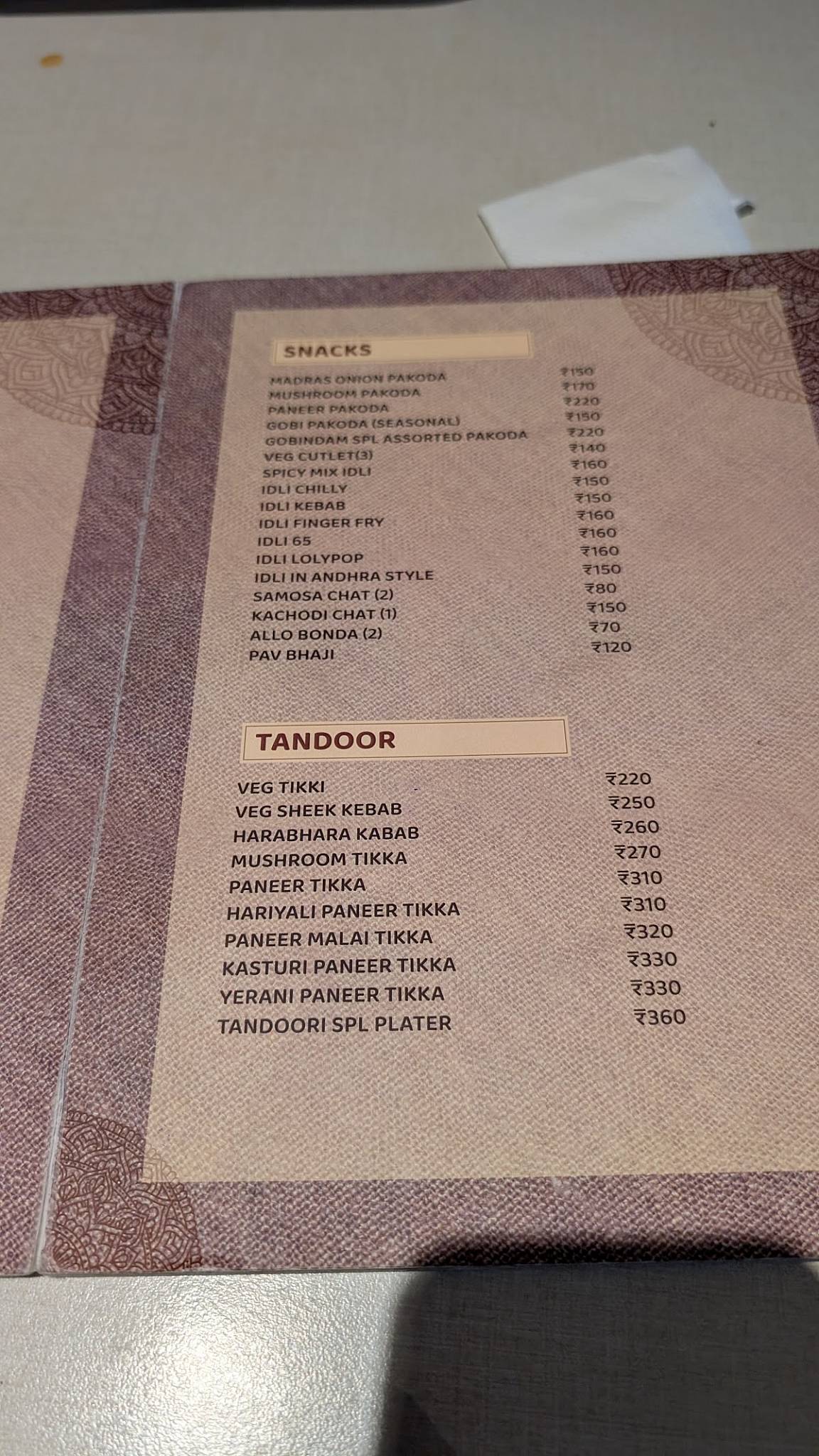 Gobindam By Southexpress menu