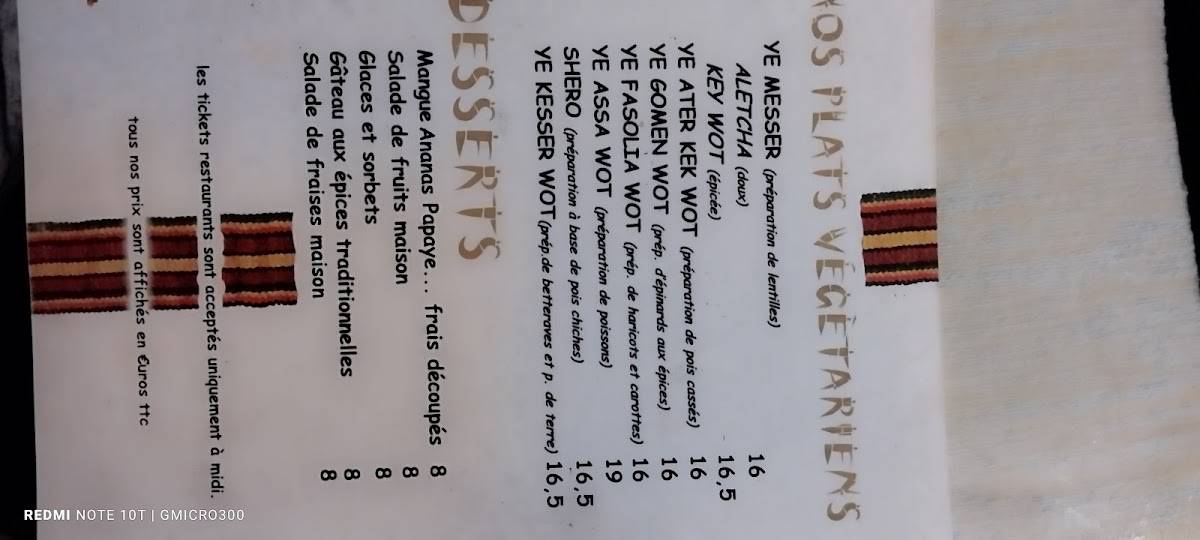 Menu de Restaurant Godjo