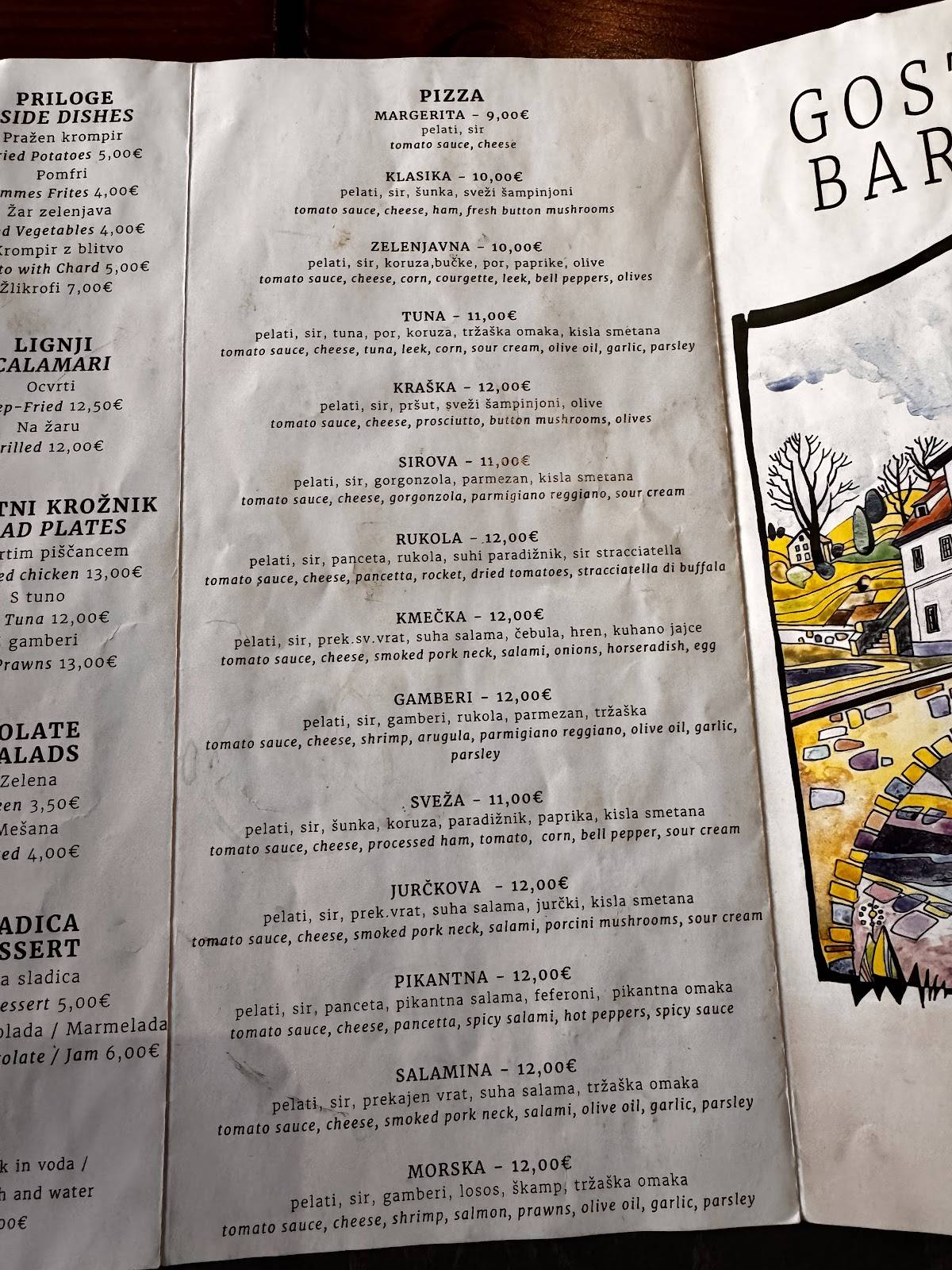 Menu di Gostišče Barbara 