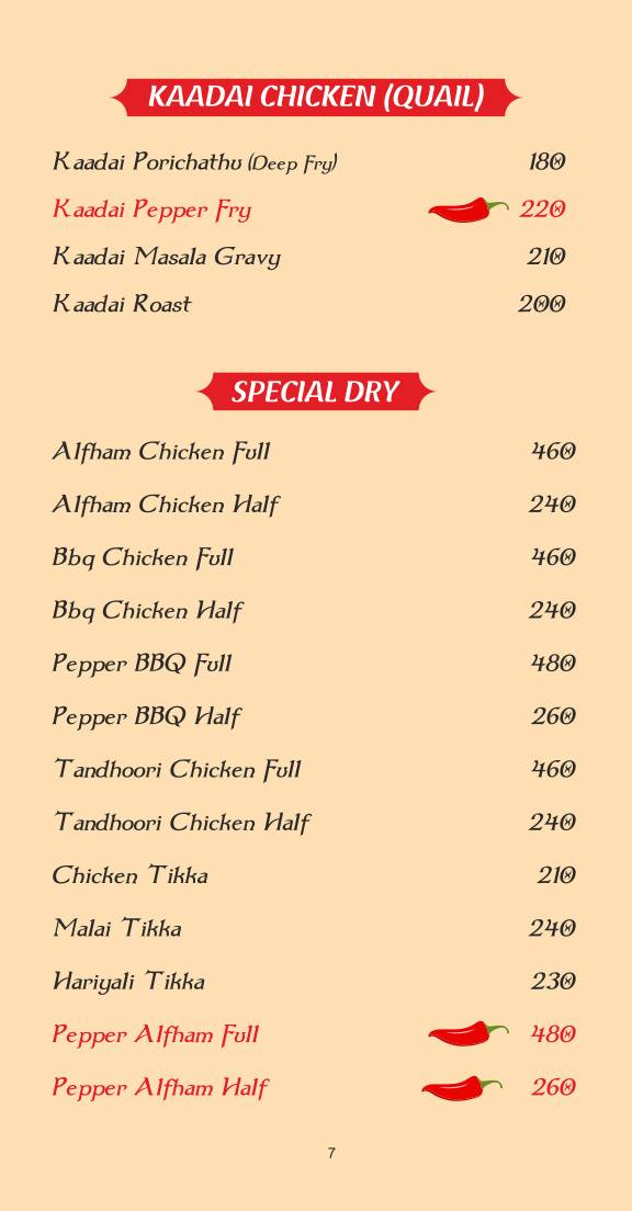 Green Tree Restaurant menu