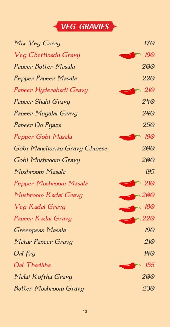 Green Tree Restaurant menu