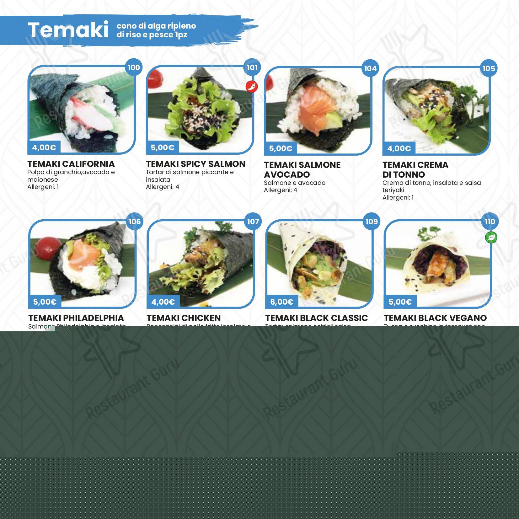 Menu di Hikari Sushi - Основное меню