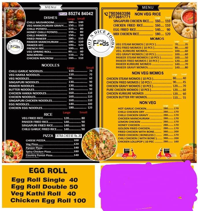 HnD Foods menu