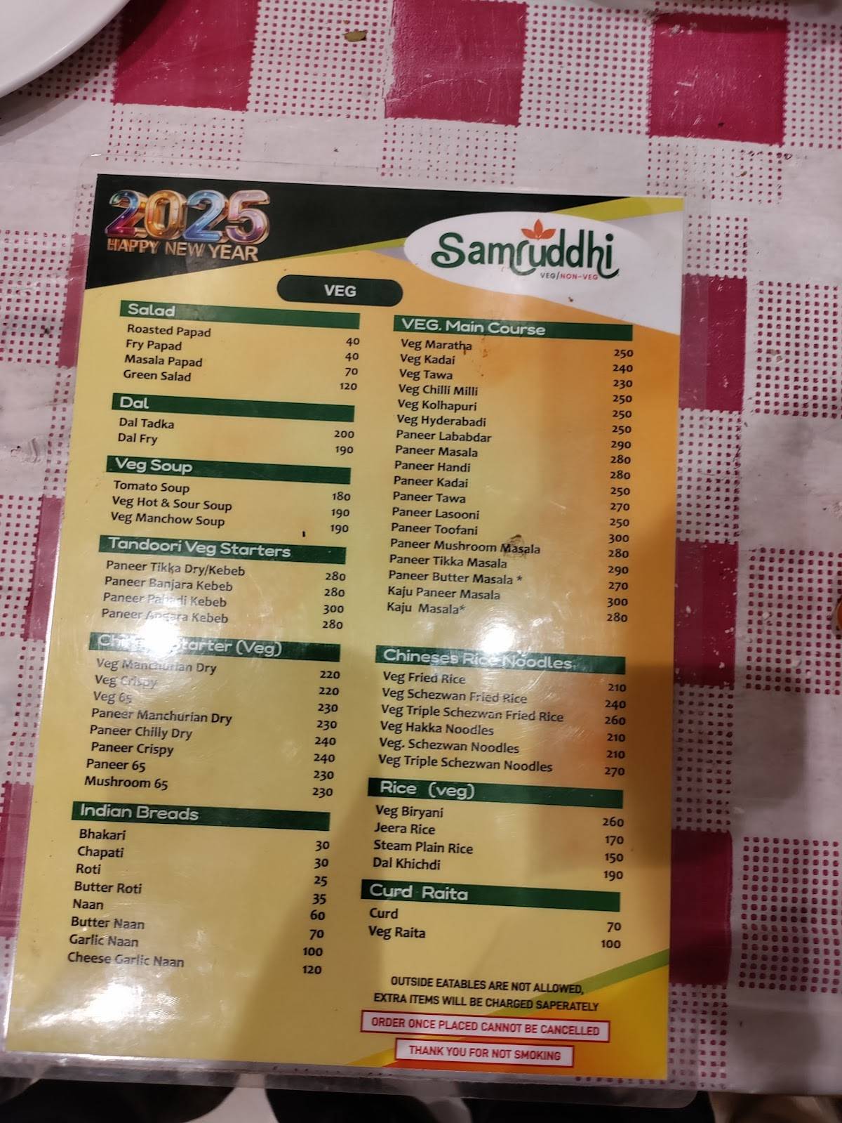 Hotel Samruddhi Pure Veg menu