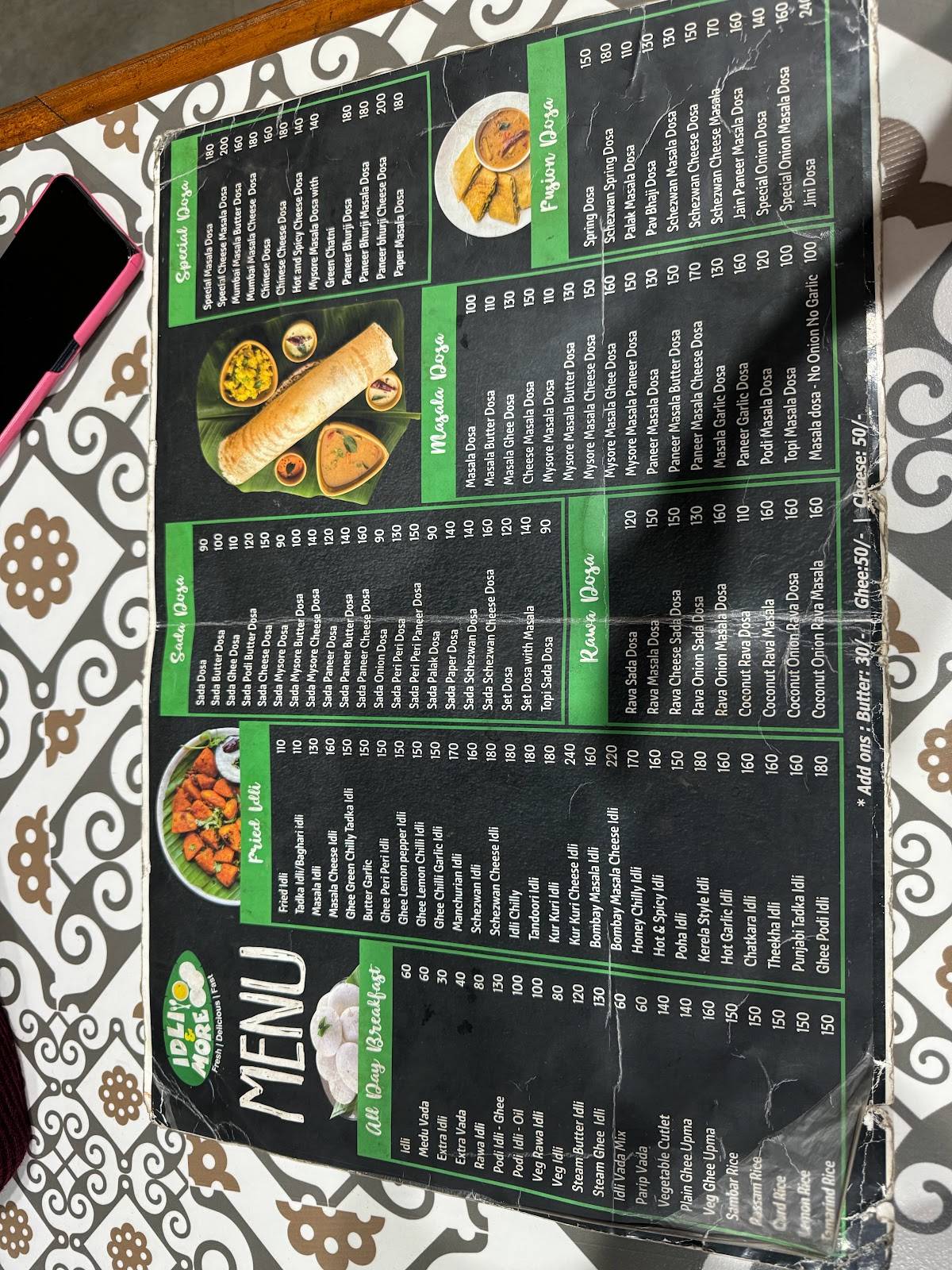 Idli & More menu