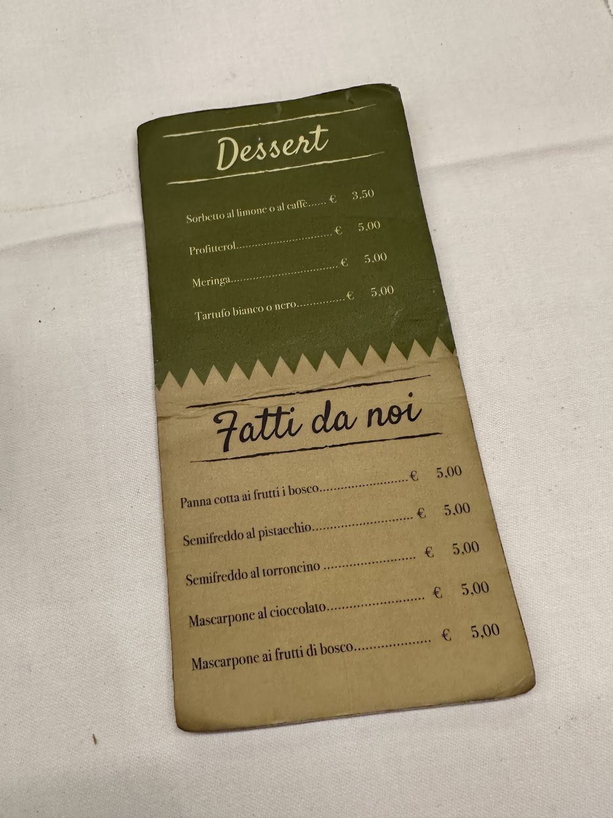 Menu di Il Faro Ristorante 