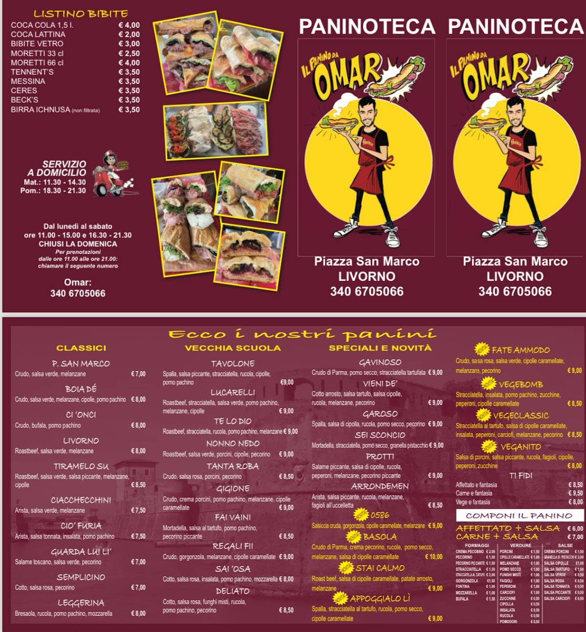 Menu di Il panino da Omar 