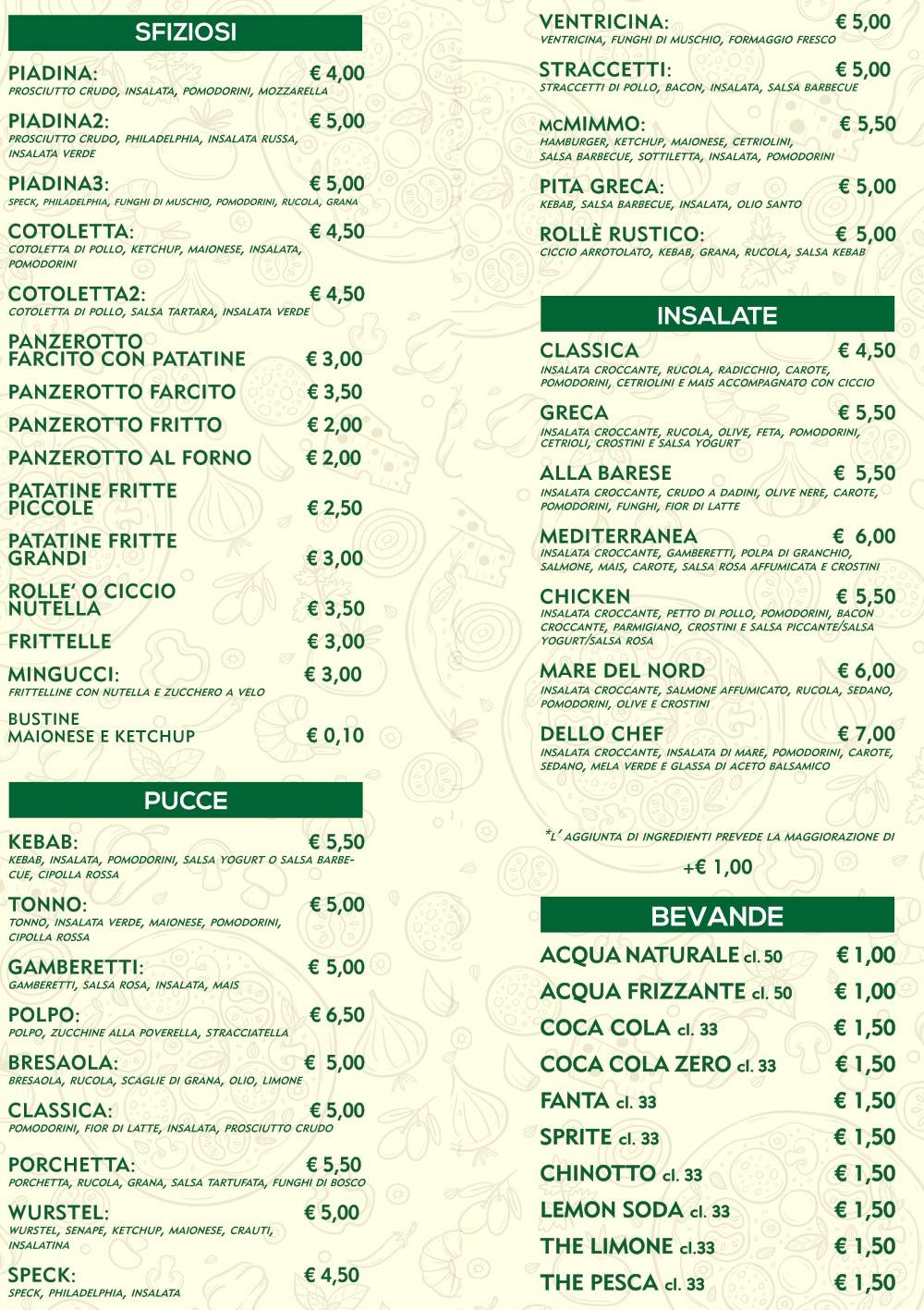 Menu di In Pineta - Rutigliano 