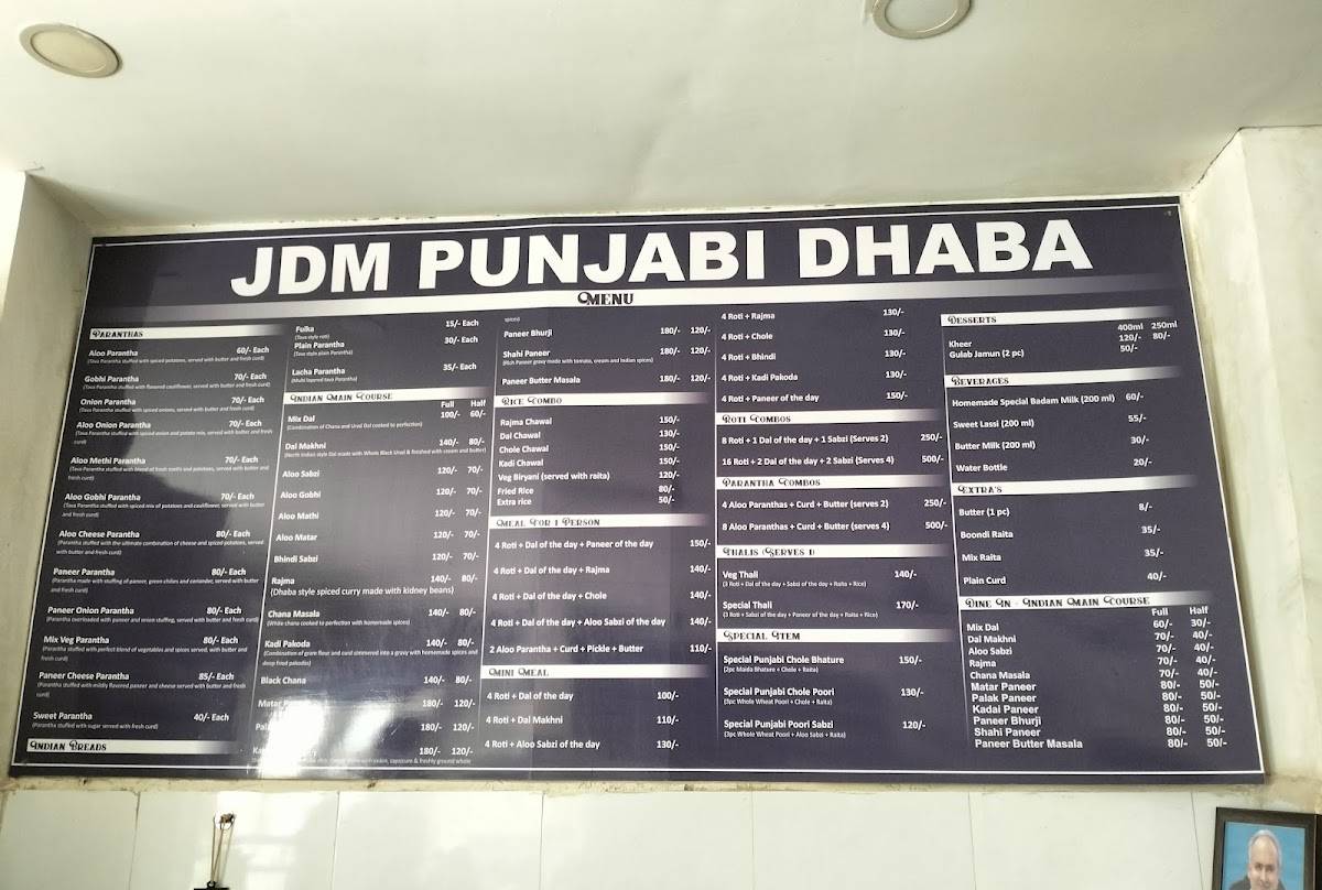 JDM PUNJABI DHABA menu