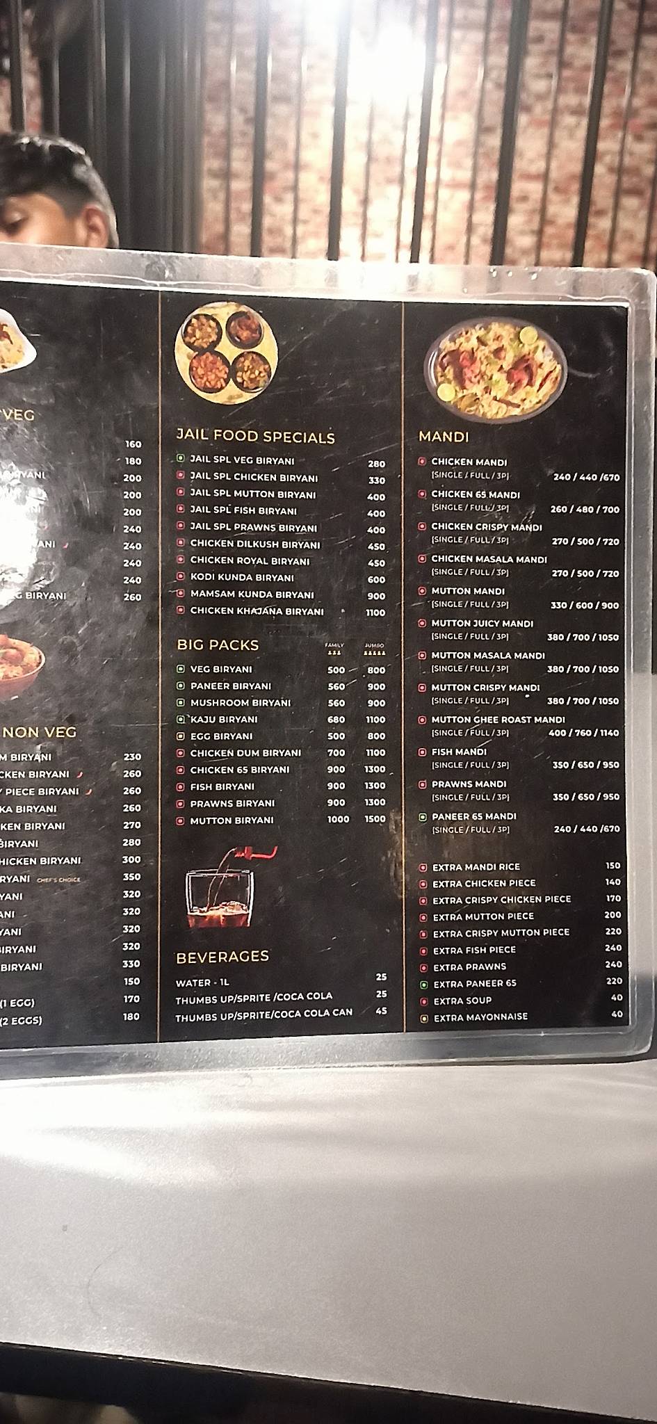 Jail Food Multicuisine Restaurant menu