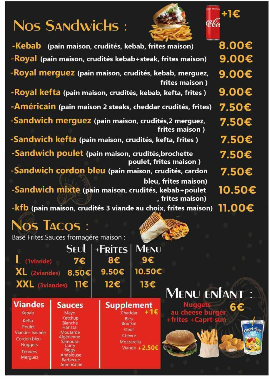 Menu de KFB
