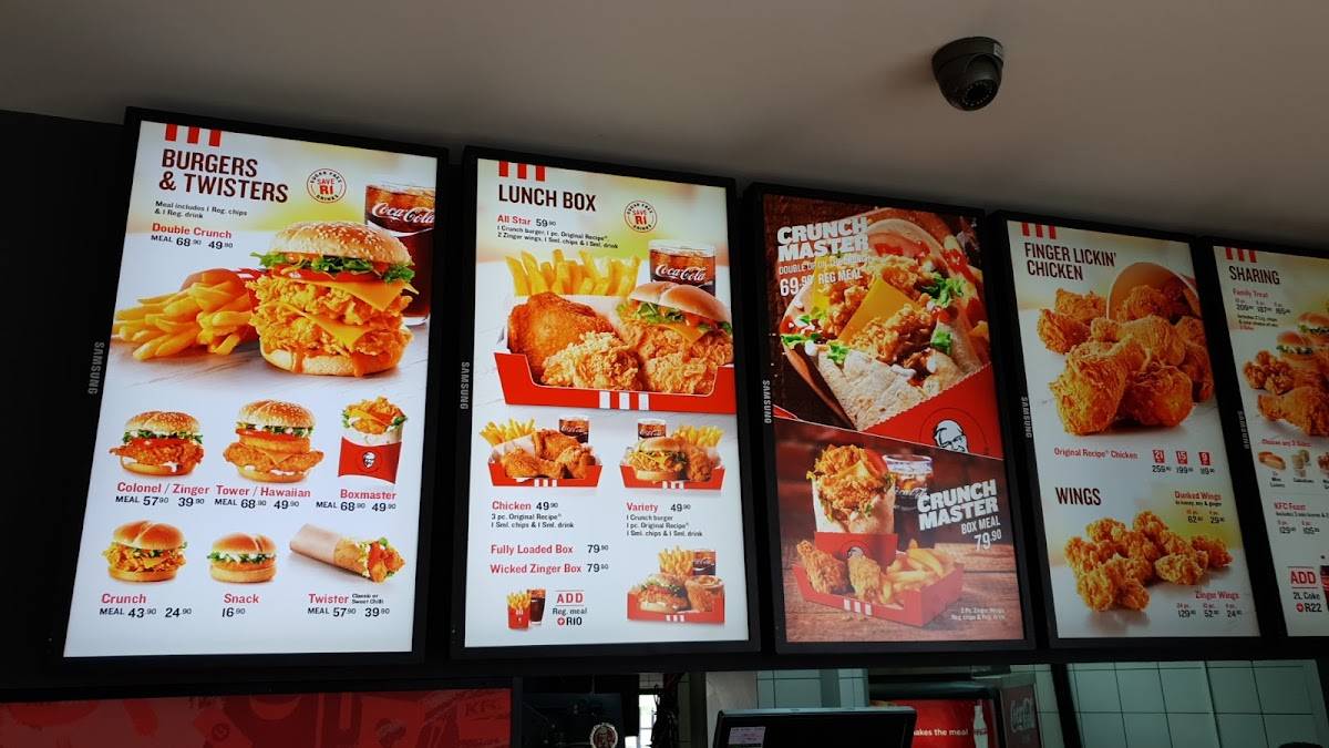 Menu at KFC Walker Drive restaurant, Port Elizabeth, Shop 2&3