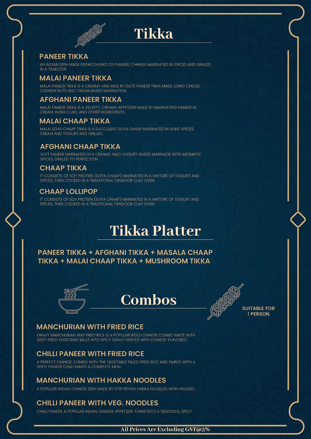 KK Snacks menu