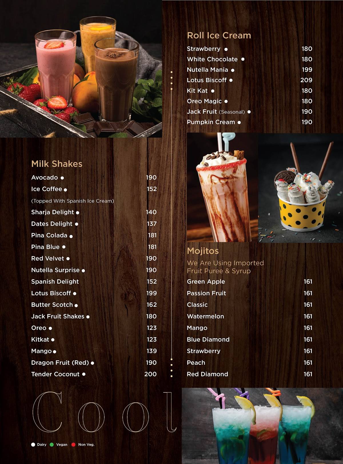 Kanary Restaurant menu