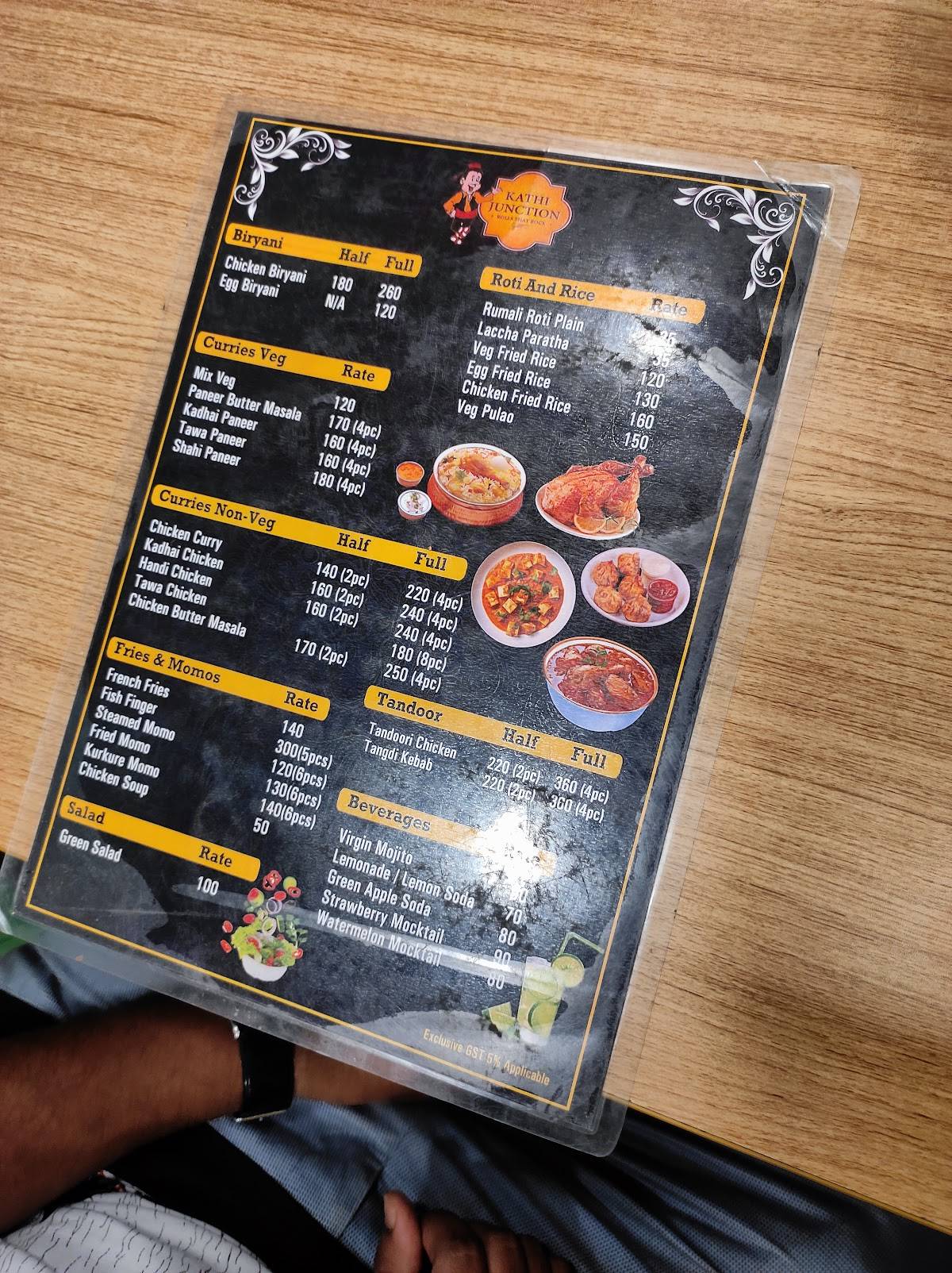 Kathi junction menu