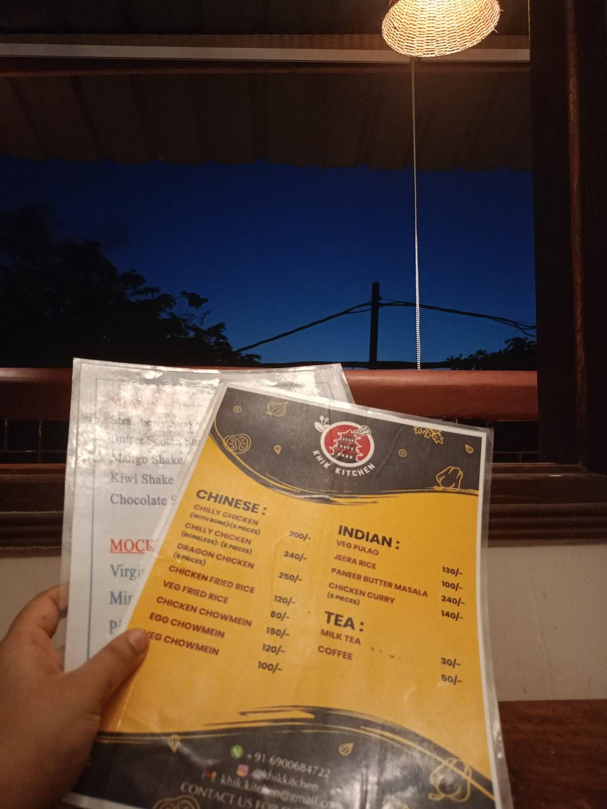 Khik Kitchen menu