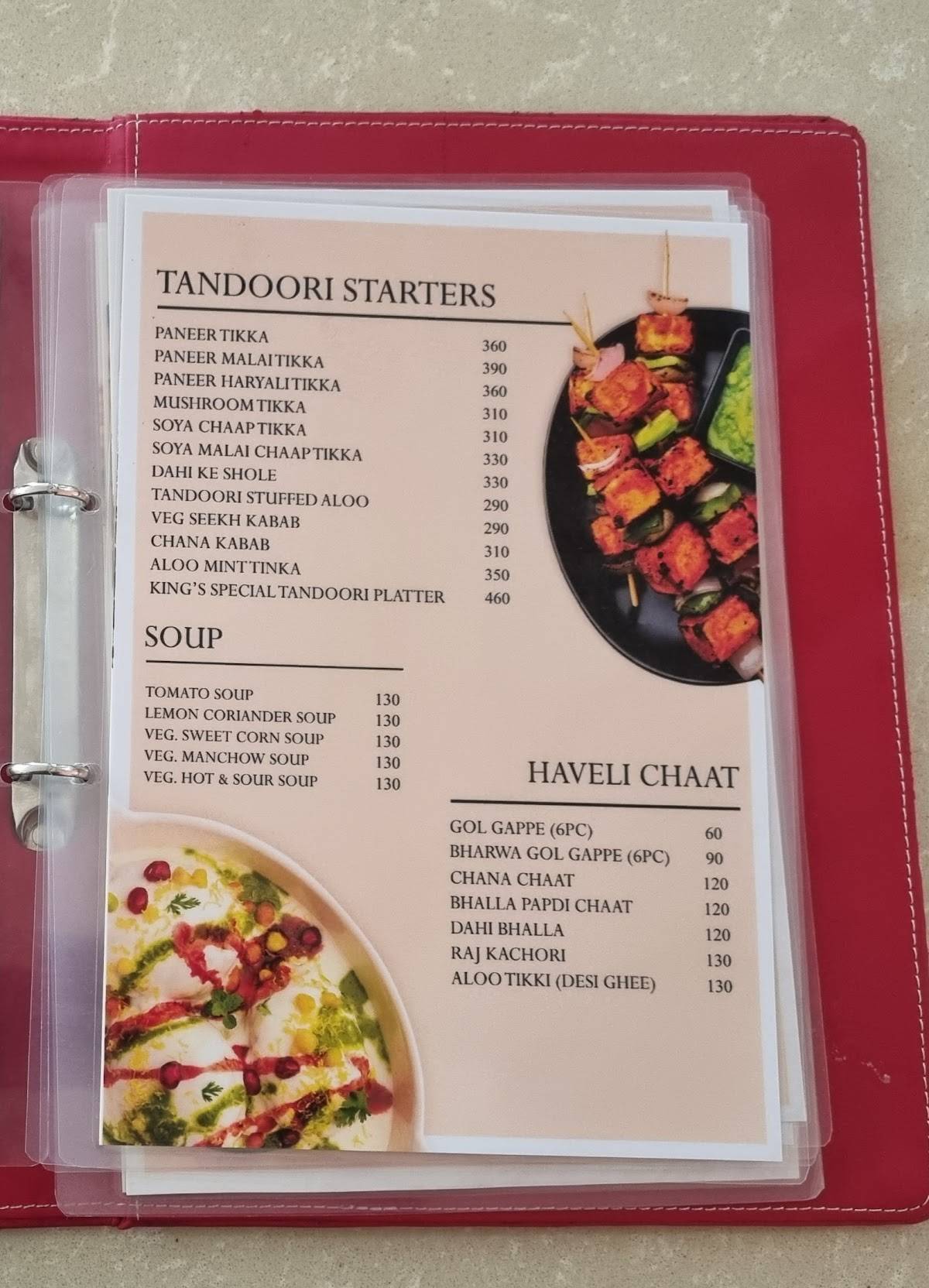 King's Haveli menu
