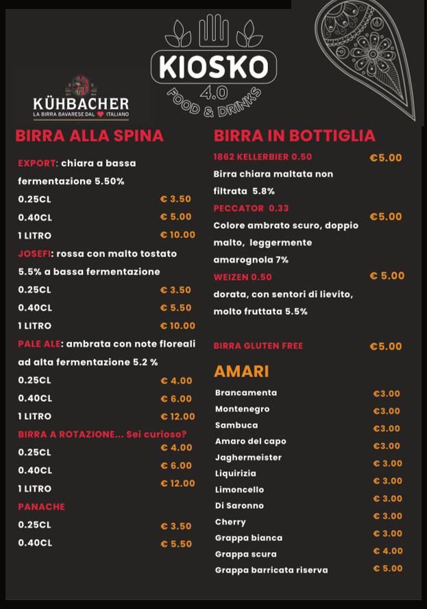 Menu di Kiosko 4.0 
