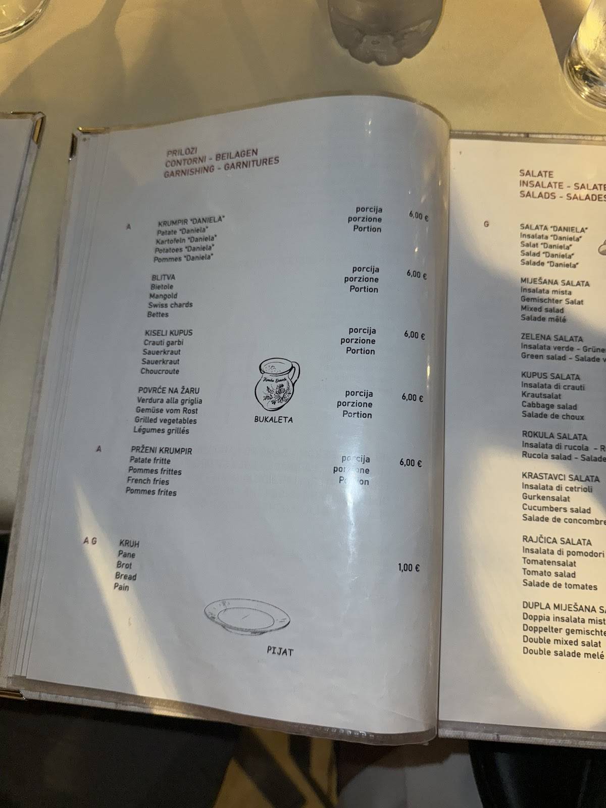 Menu di Restaurant Konoba Daniela 