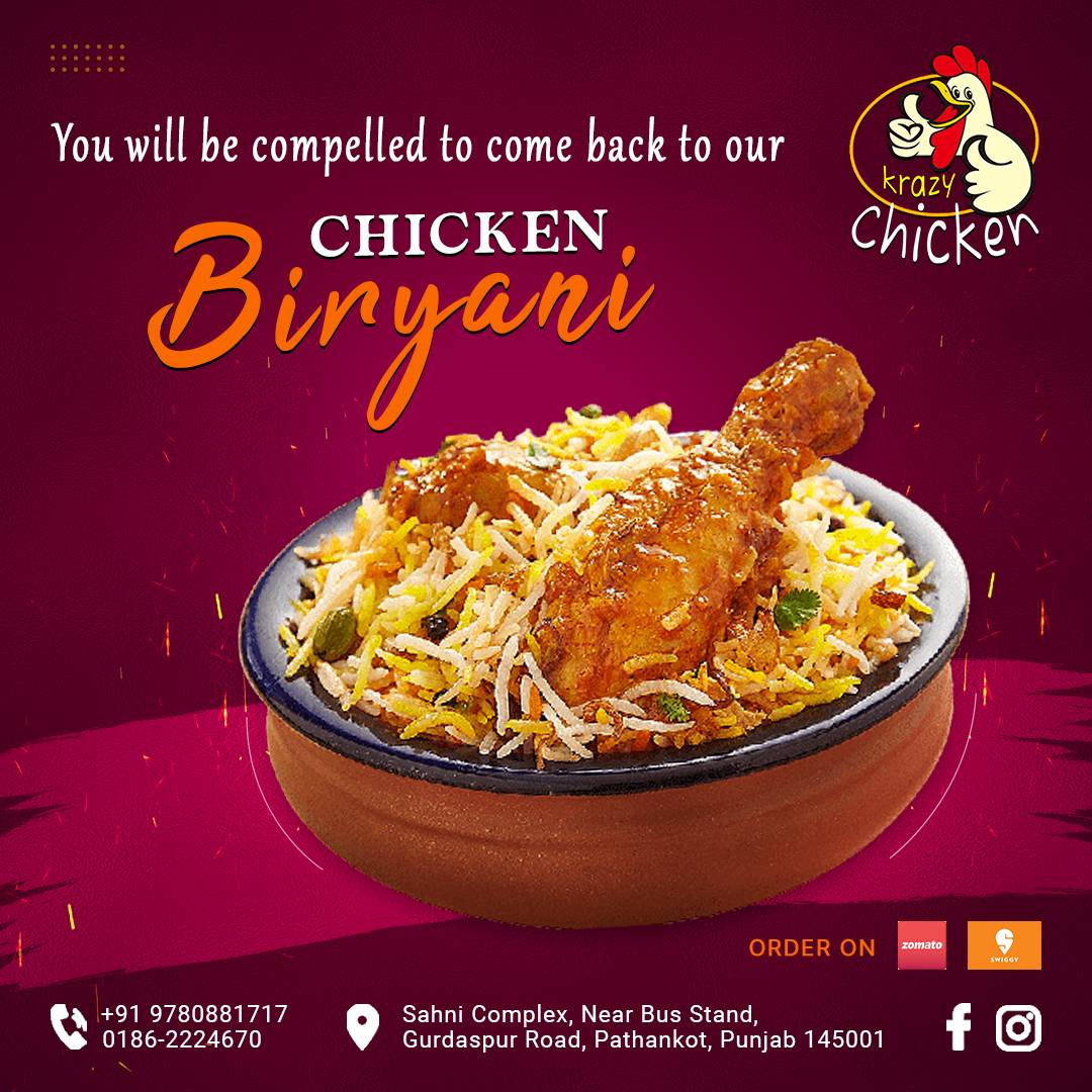 Krazy chicken menu