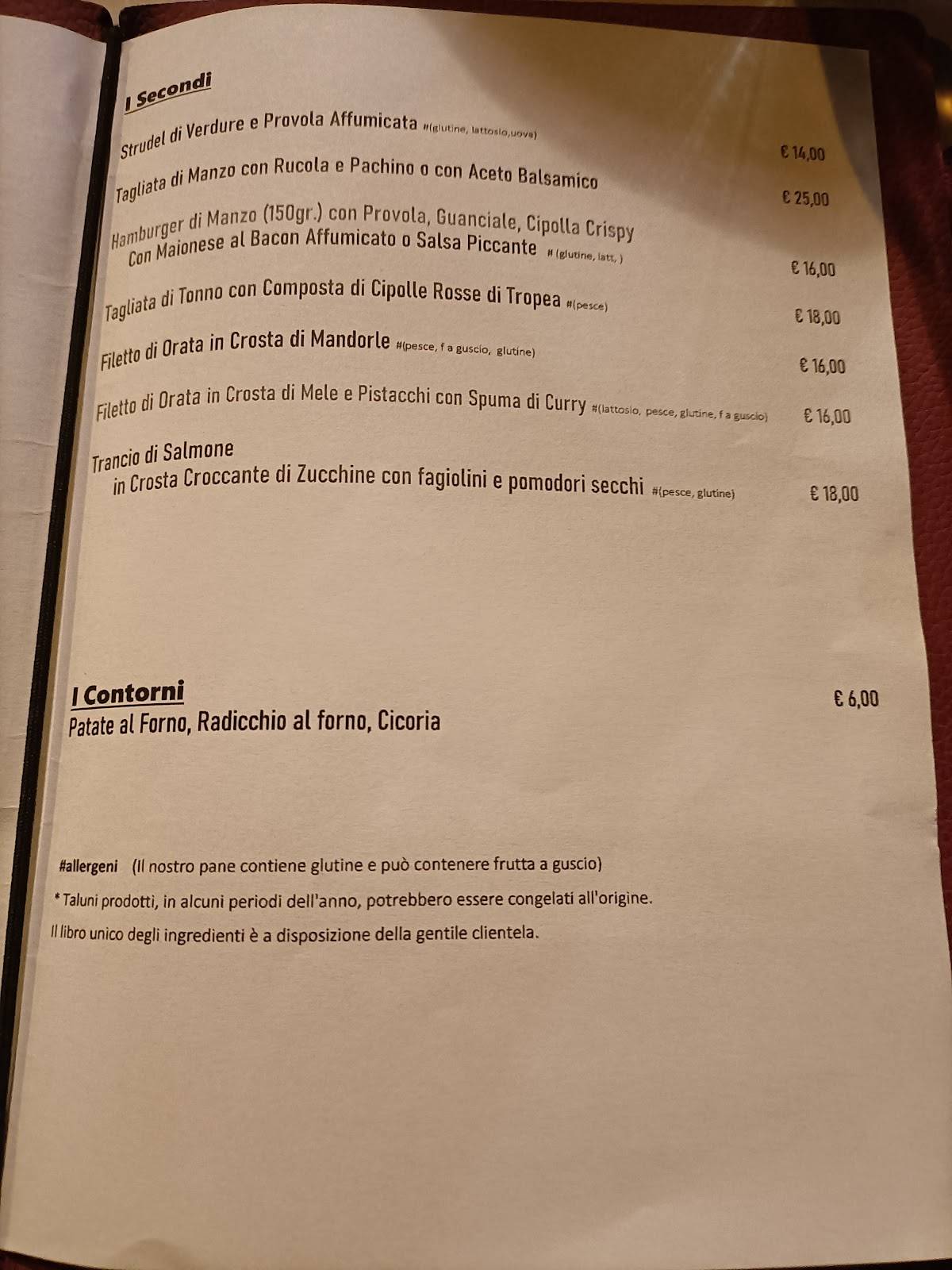 Menu di Ristorante L'Acino Brillo 
