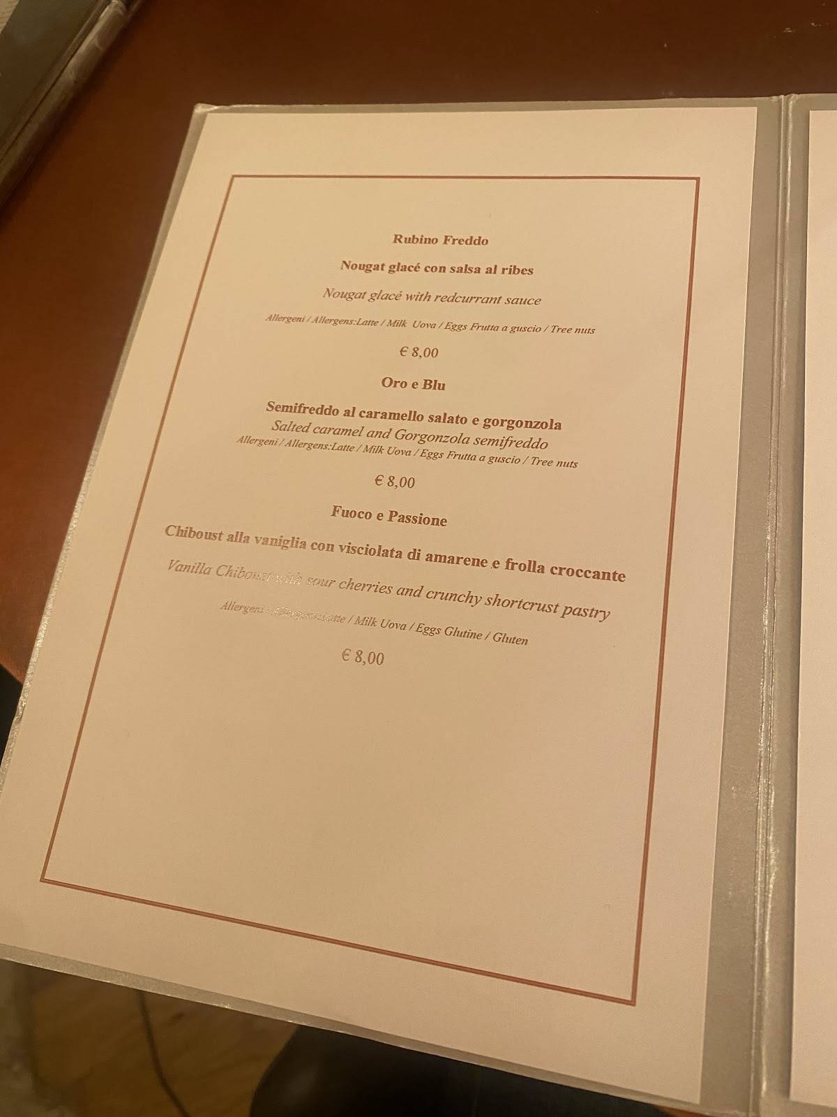 Menu di La Bocca 