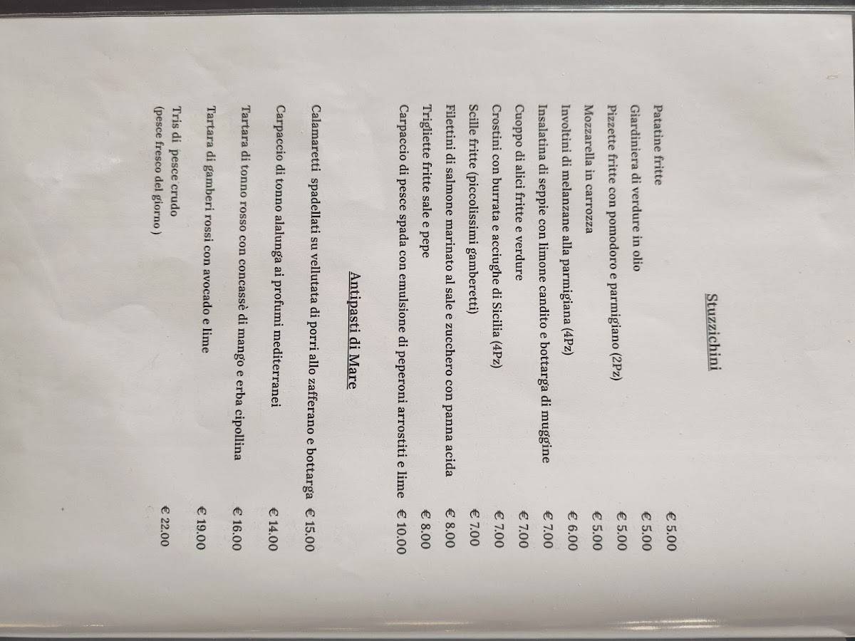 Menu di La Bottiglieria, Locanda del Gusto