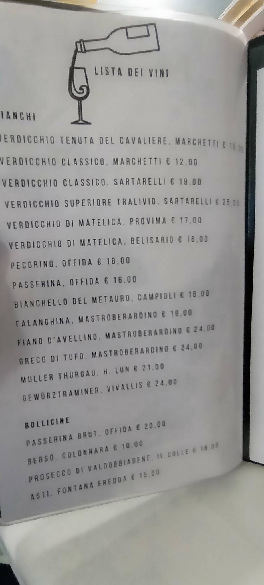 Menu di La Cantineta 