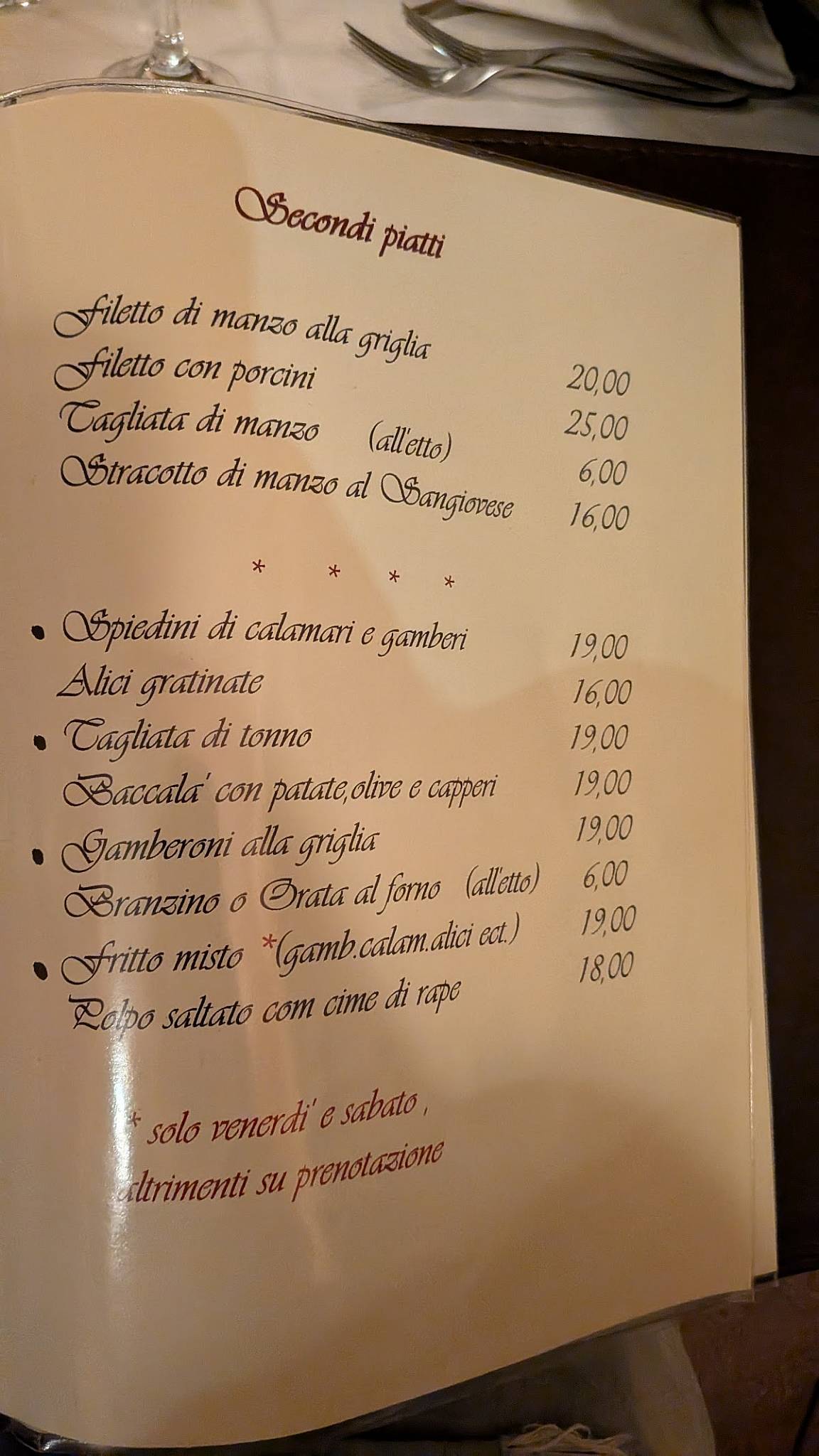 Menu di La Corte dei Ghiottoni 