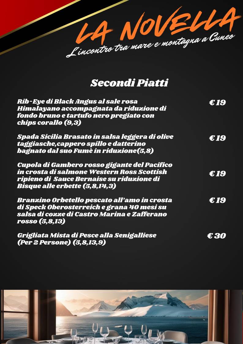 Menu di La Novella 