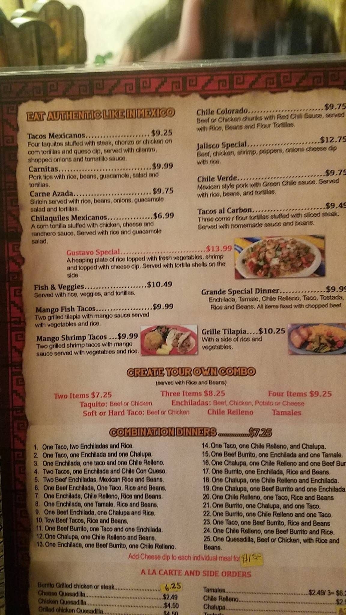 Menu at Las Brisas Mexican Restaurant, Jackson