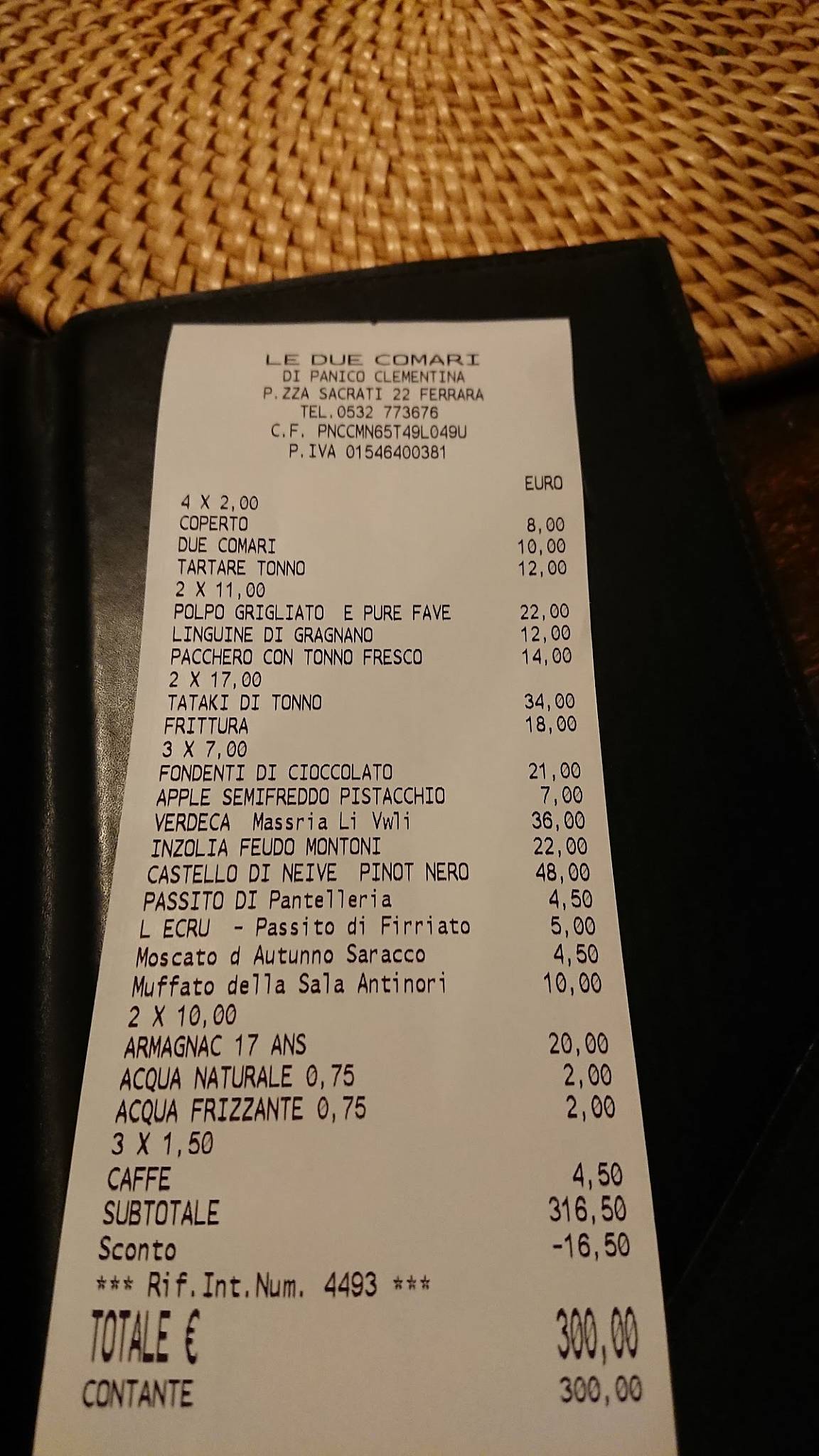 Menu di Le Due Comari 