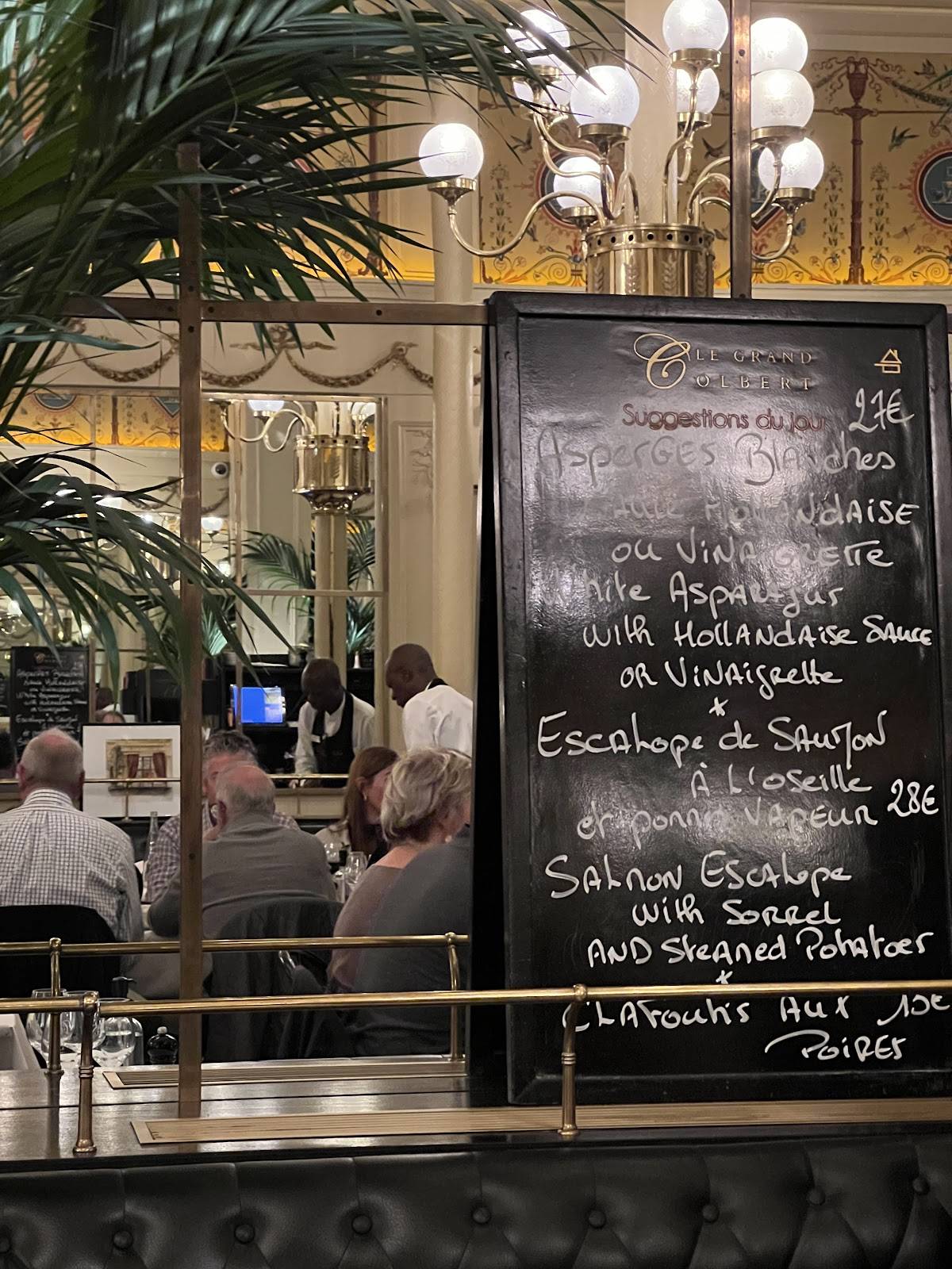 Menu de Le Grand Colbert