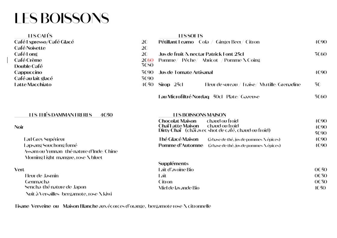 Menu de Restaurant Le Kitchen