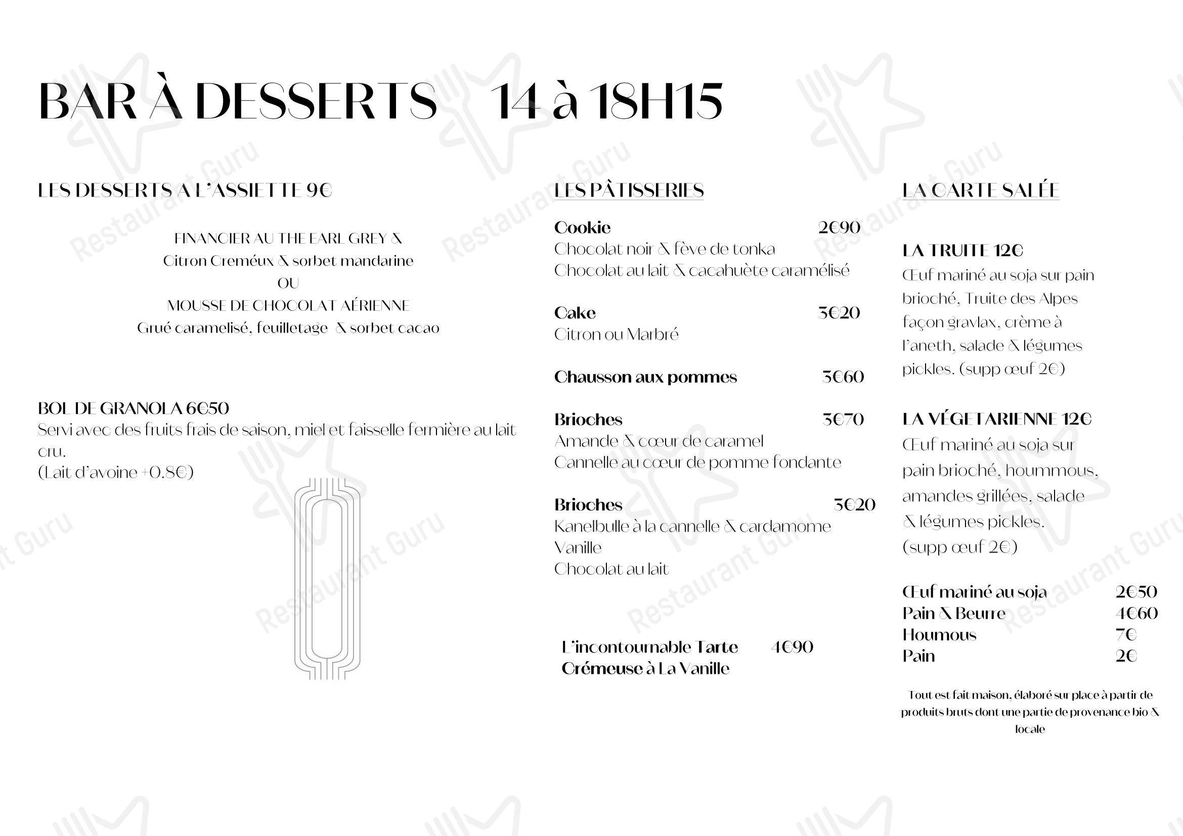Основное меню pour Restaurant Le Kitchen dans Lyon